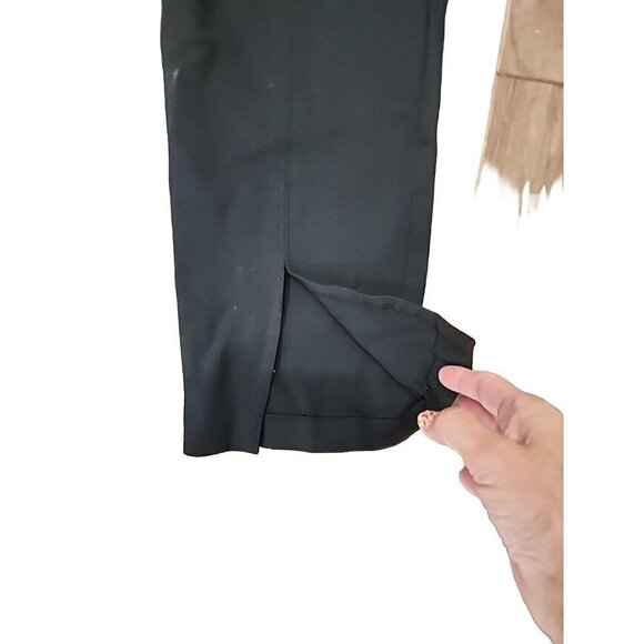 Ava & Viv Pants Womens Black High Rise Comfort Waist Kick Pleat Stretch 37"W  1X - Picture 3 of 6
